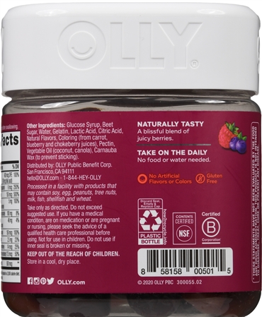 OLLY The Perfect Women's Multi Gummies Blissful Berry – Image 9