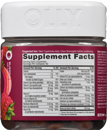 OLLY The Perfect Women's Multi Gummies Blissful Berry – Image 8