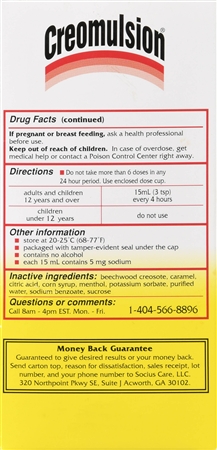 Creomulsion Adult Formula Cough Medicine Liquid – Image 12