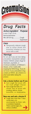 Creomulsion Adult Formula Cough Medicine Liquid – Image 9