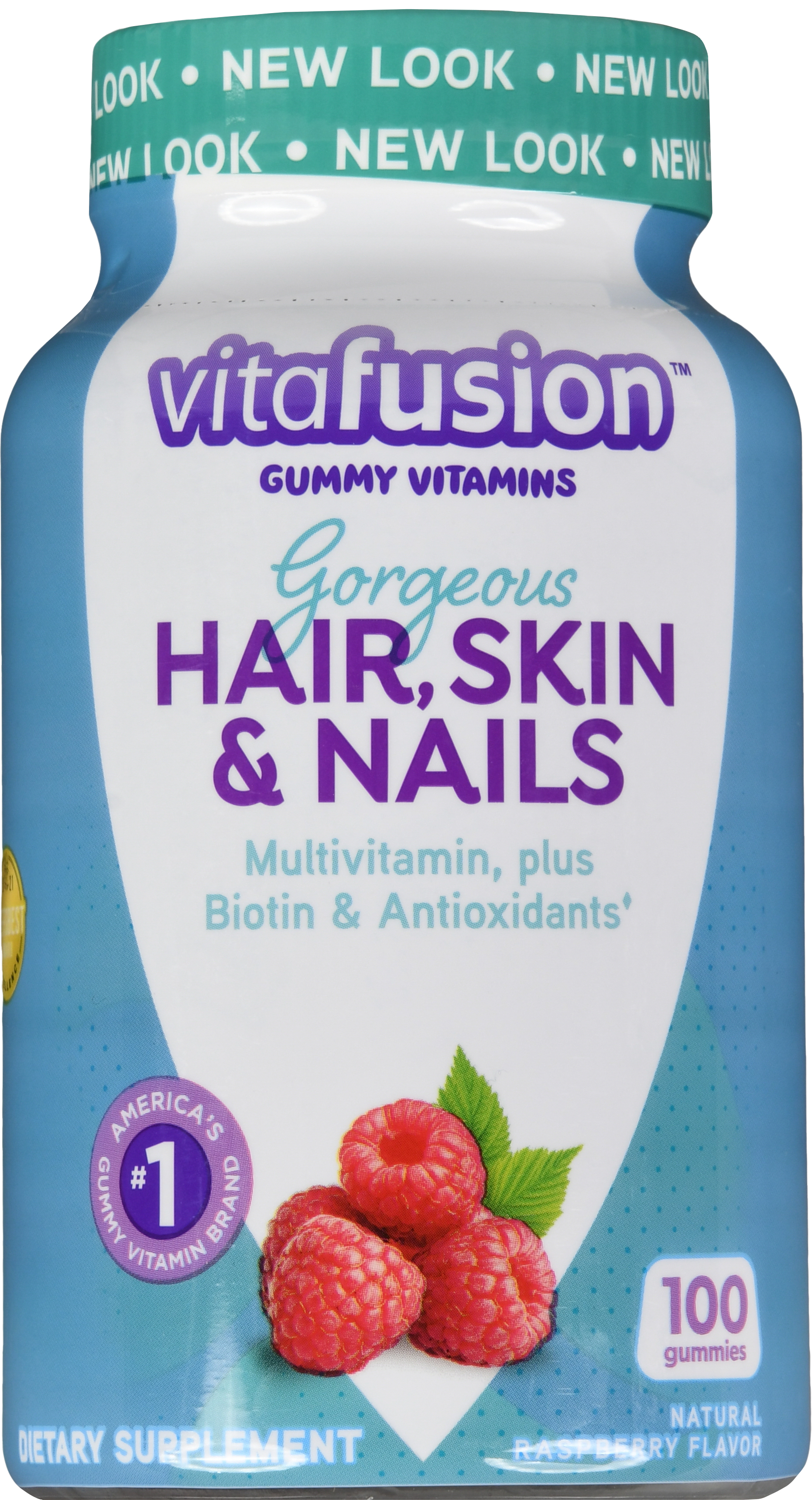 Vitafusion Gorgeous Hair, Skin & Nails Gummy Natural Raspberry – Image 11