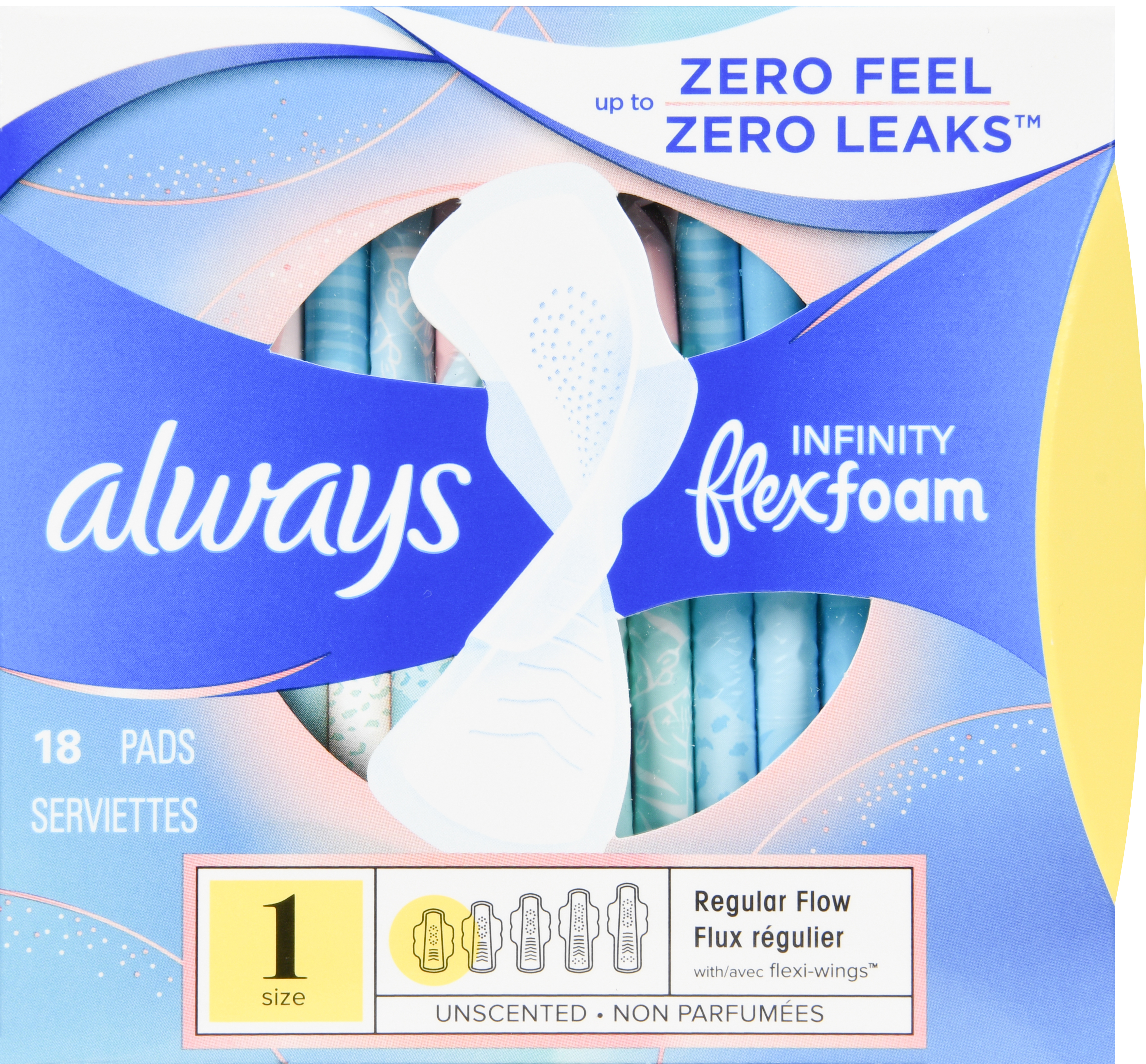 Always Infinity Flexfoam Pads Size 1 Regular Flow With Flexi-Wings Unscented – Image 16