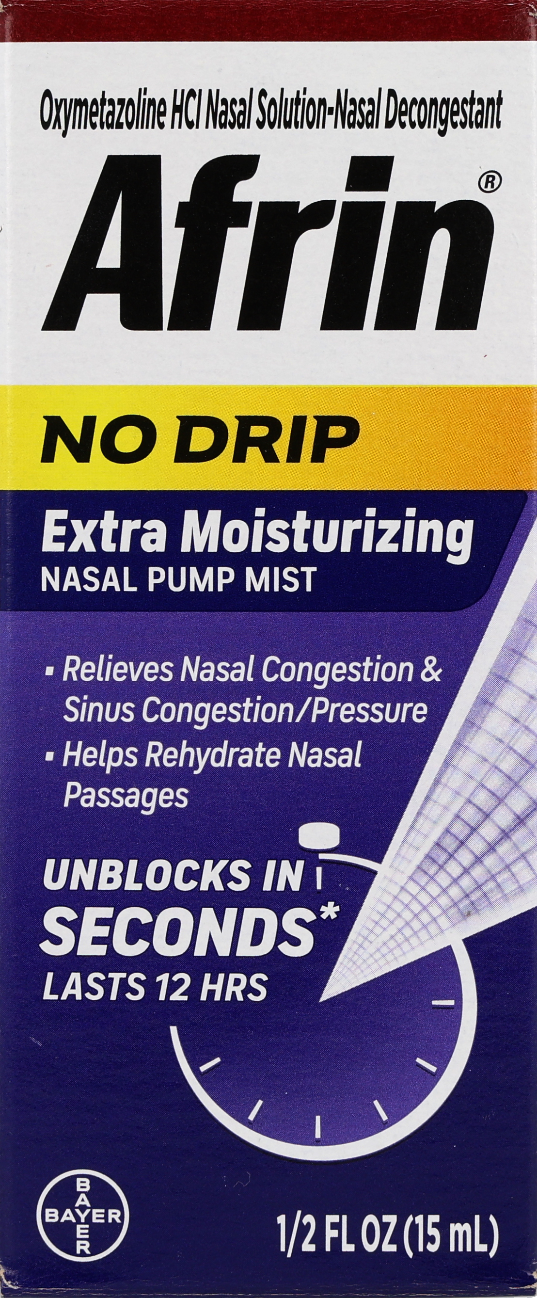 Afrin No Drip Extra Moisturizing Oxymetazoline HCl Nasal Decongestant Pump Mist – Image 18
