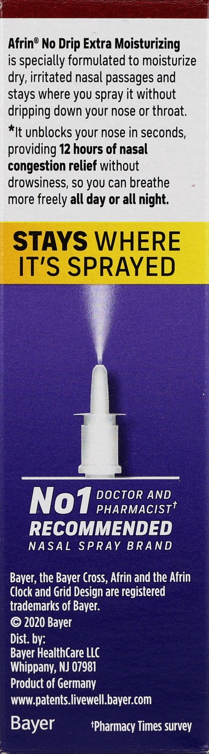 Afrin No Drip Extra Moisturizing Oxymetazoline HCl Nasal Decongestant Pump Mist – Image 15
