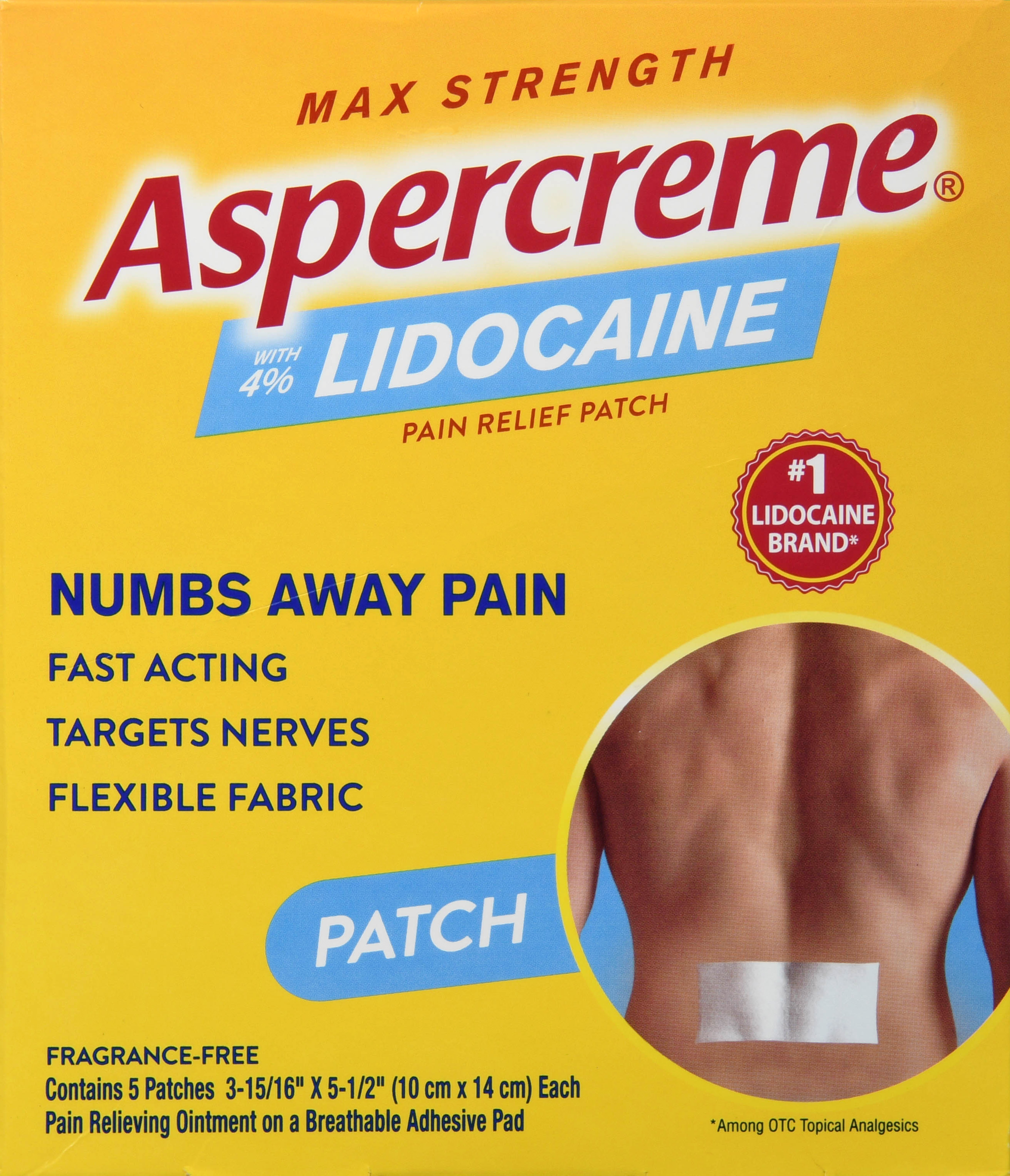 Aspercreme 4% Lidocaine Pain Relief Patches Max Strength Fragrance-Free – Image 15