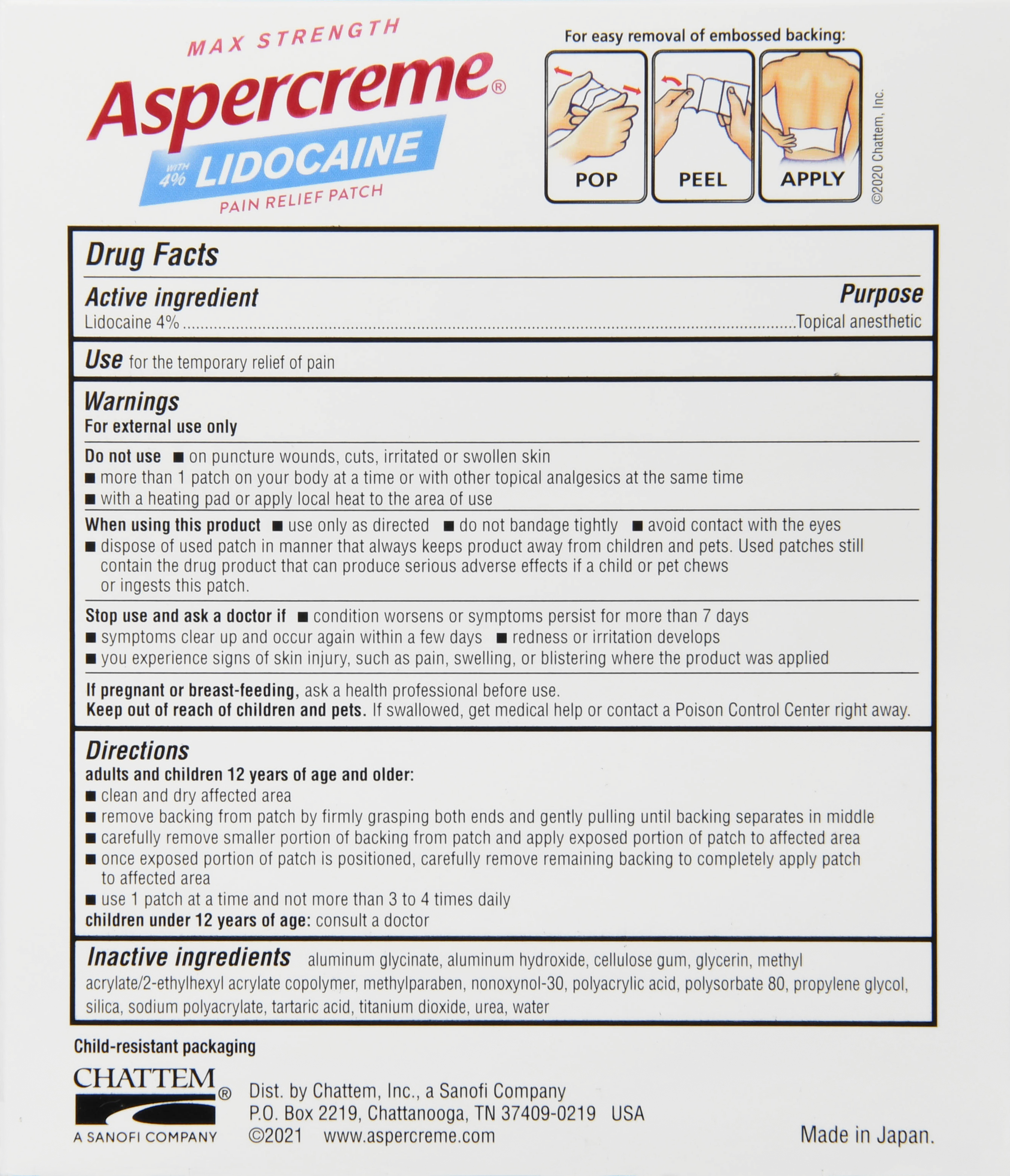 Aspercreme 4% Lidocaine Pain Relief Patches Max Strength Fragrance-Free – Image 14
