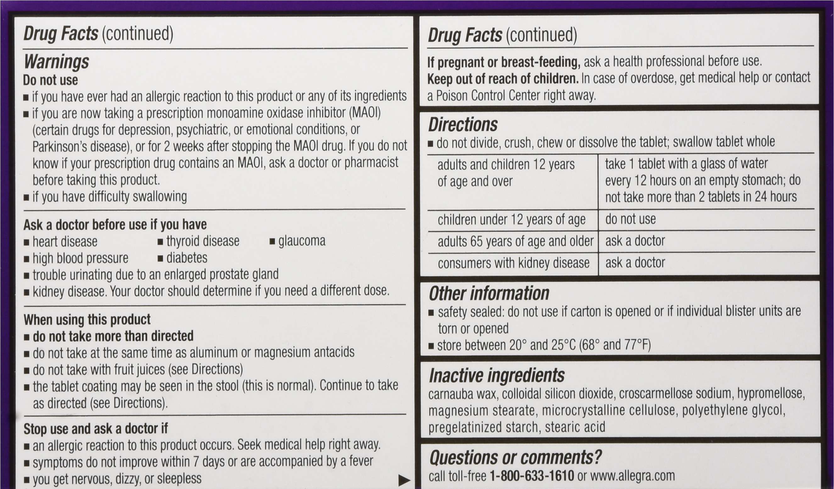 Allegra D 12 Hour Allergy & Congestion Extended Release Tablets – Image 13
