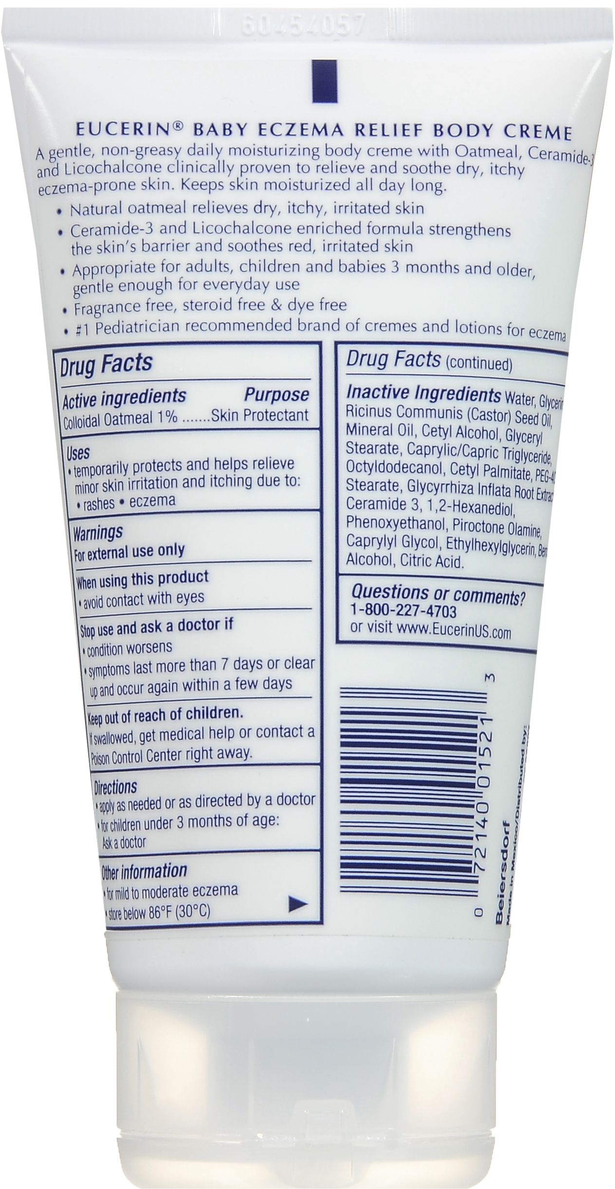 Eucerin Baby Eczema Relief Body Creme Fragrance Free – Image 12