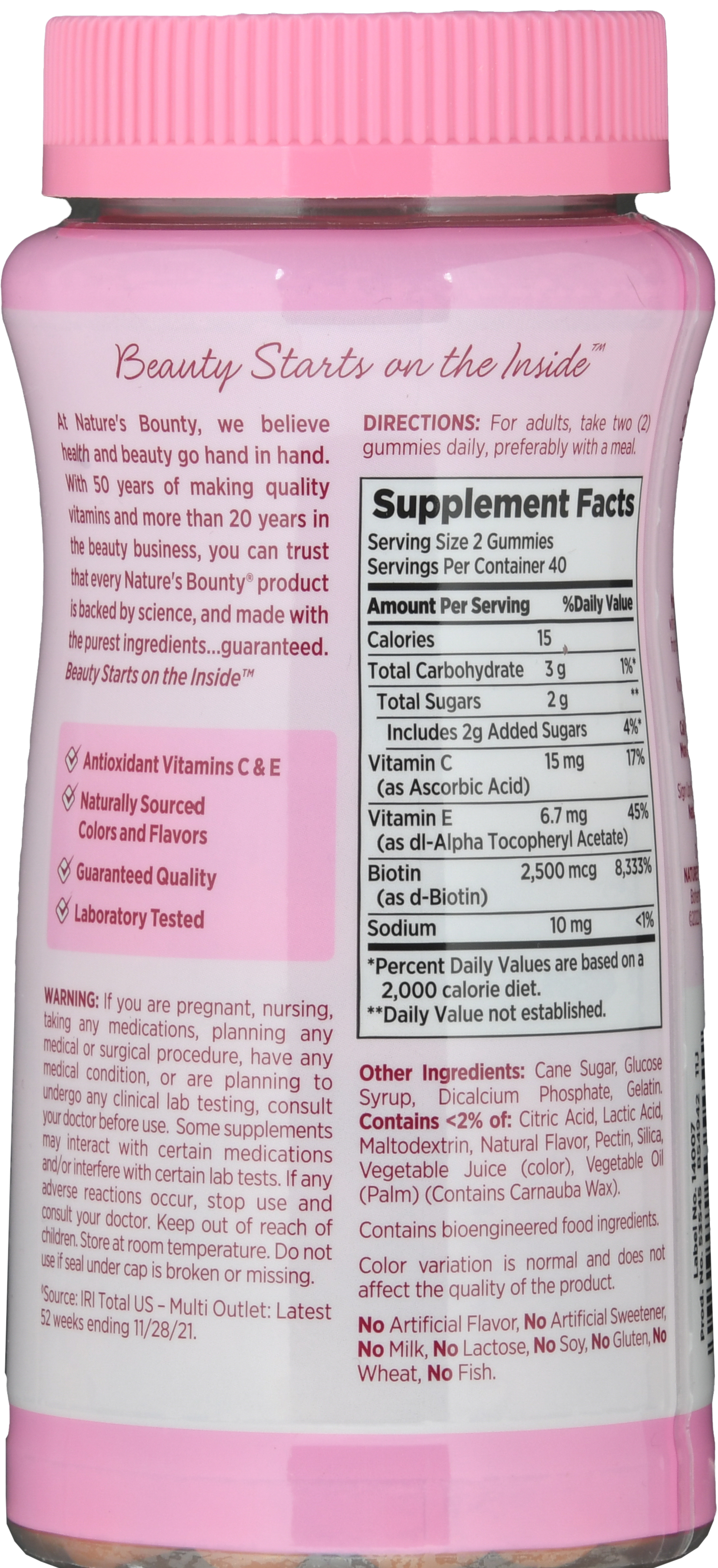 Nature's Bounty Hair, Skin & Nails Gummies Strawberry – Image 12