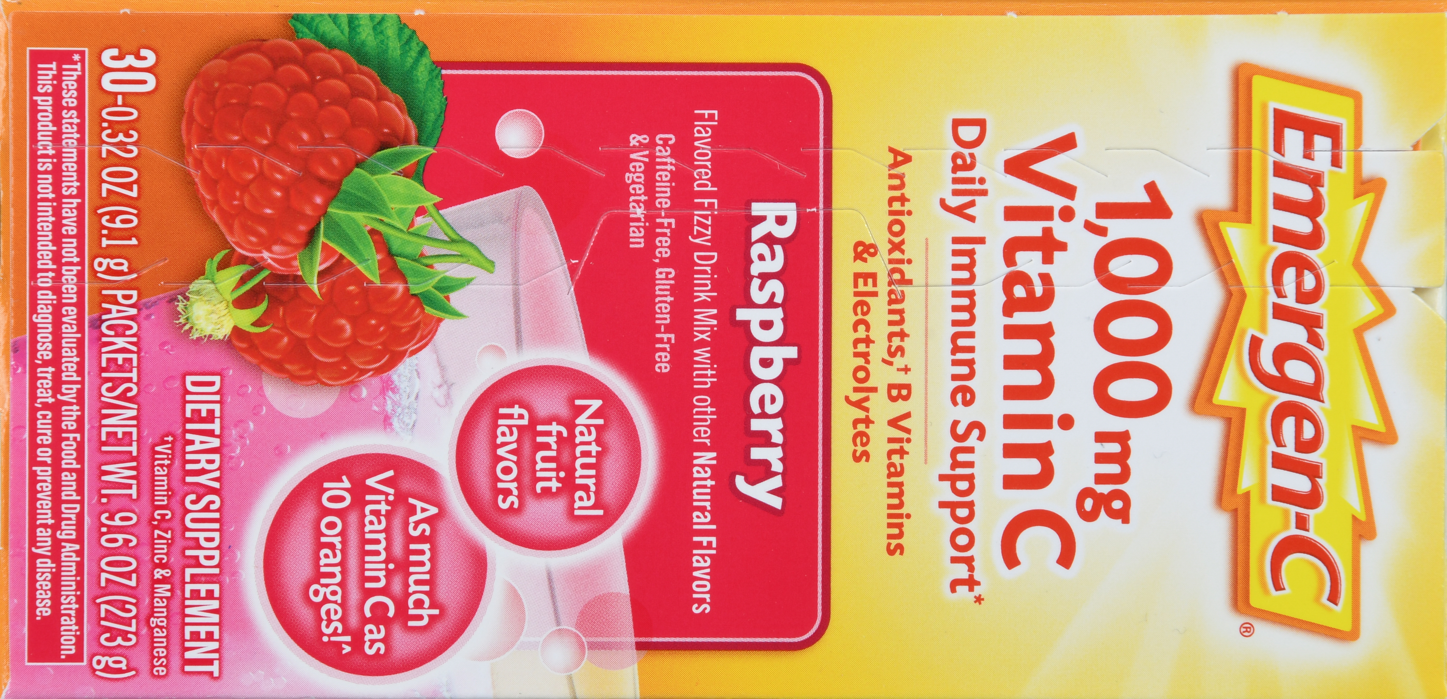 Emergen-C Daily Immune Support 1,000 mg Vitamin C Fizzy Drink Mix Packets Raspberry – Image 19