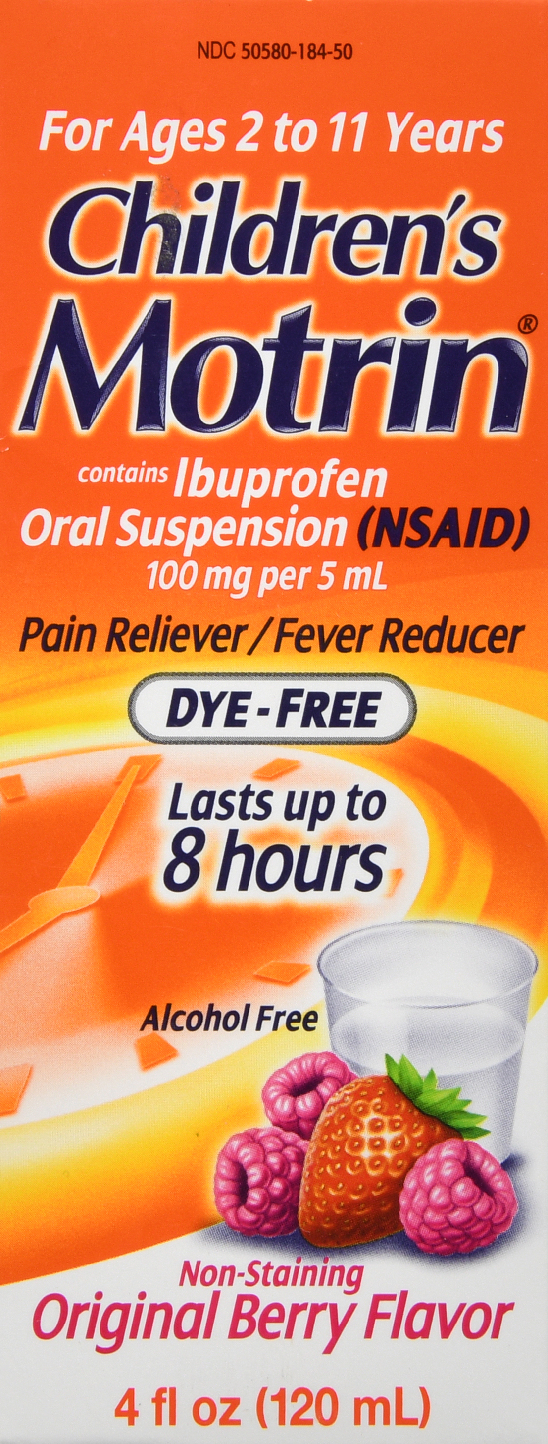Motrin Children's Ibuprofen 100 mg Oral Suspension Original Berry Dye-Free – Image 18