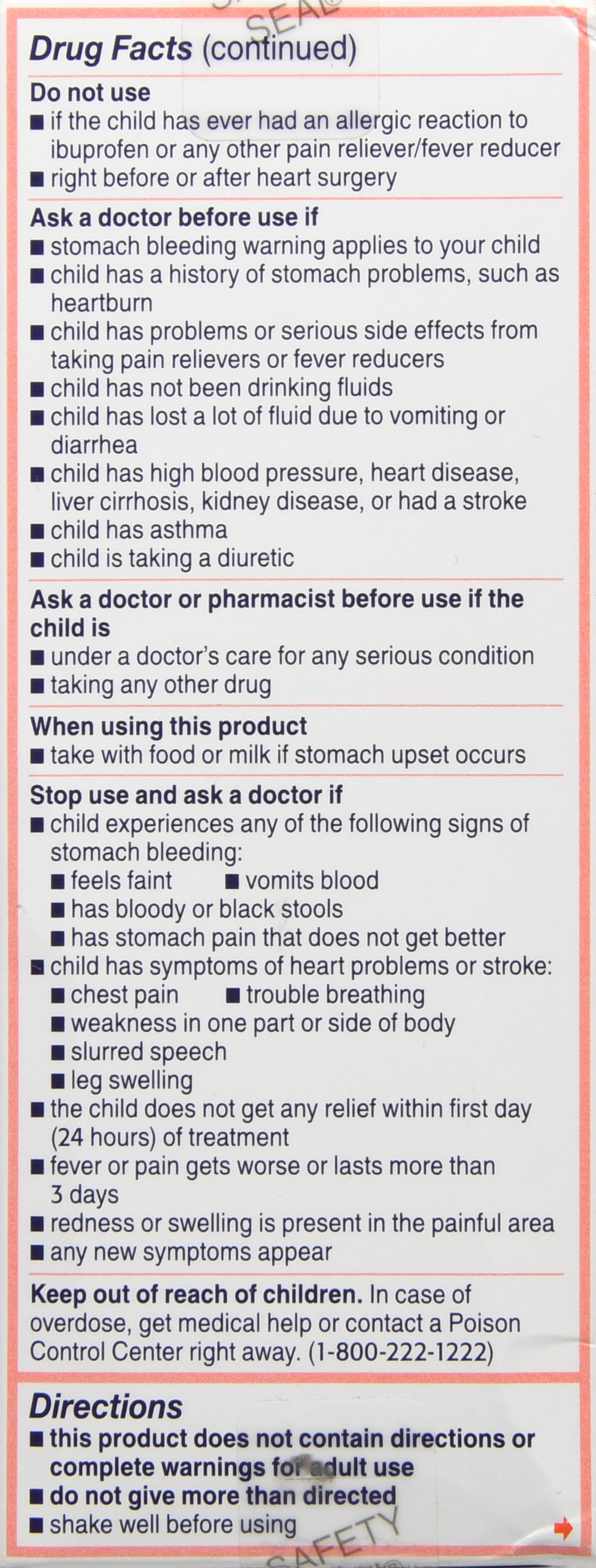 Motrin Children's Ibuprofen 100 mg Oral Suspension Original Berry Dye-Free – Image 16