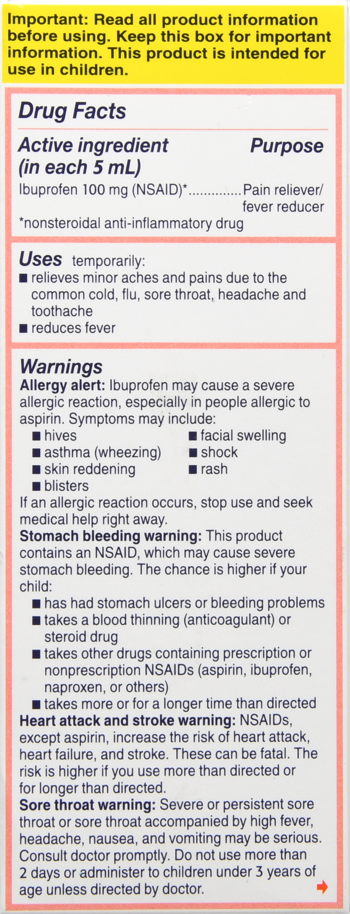 Motrin Children's Ibuprofen 100 mg Oral Suspension Original Berry Dye-Free – Image 17
