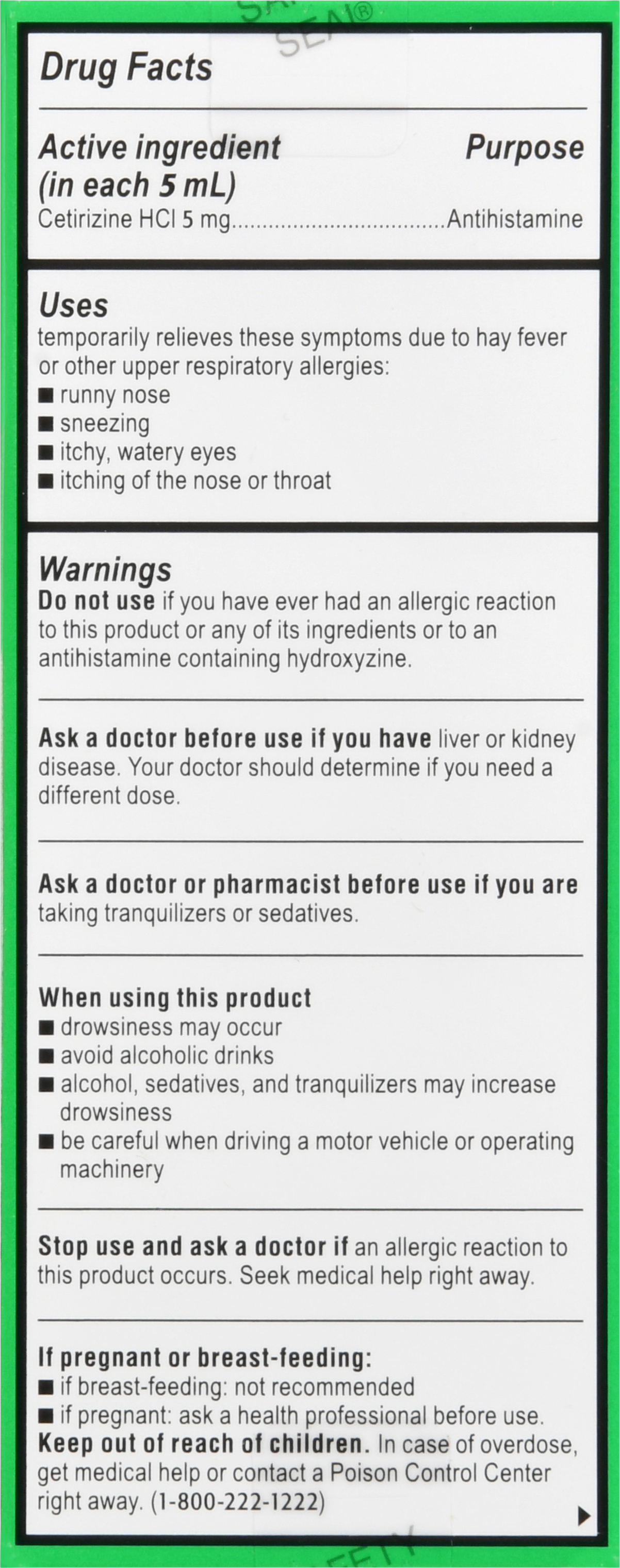 Zyrtec Children's Allergy Cetirizine HCI 1 mg/ml 24 Hour Dye Free, Sugar Free Bubble Gum Syrup 4OZ – Image 2