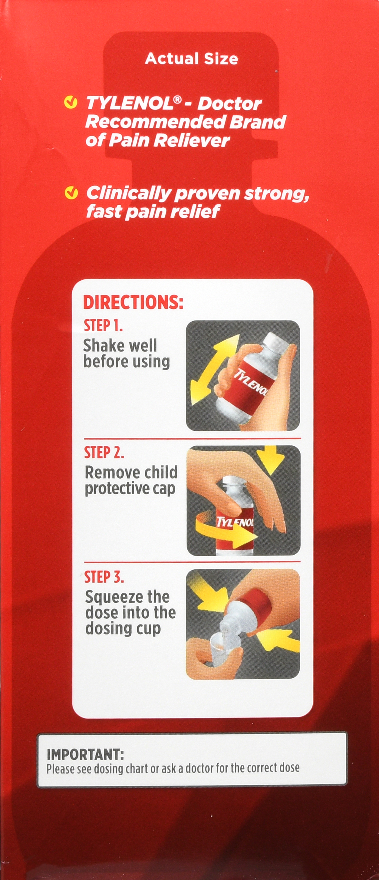 Tylenol Children + Adult Pain + Fever Acetaminophen 160 mg Oral Suspension Dye-Free Cherry – Image 16