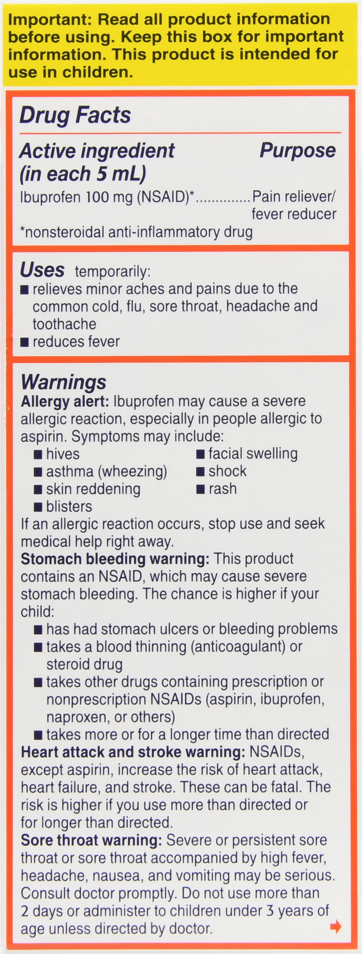 Motrin Children's Ibuprofen 100 mg Oral Suspension Bubble Gum – Image 17