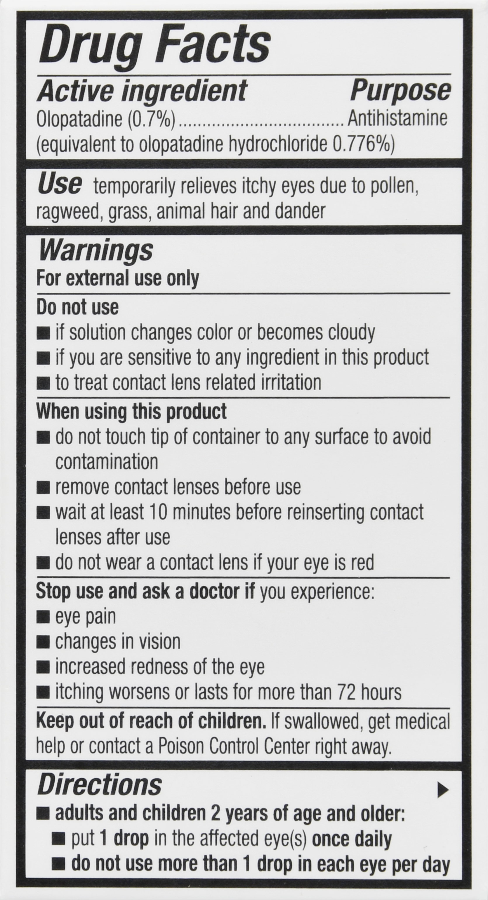 Pataday Olopatadine Hydrochloride Ophthalmic 0.7% Eye Allergy Itch Relief Solution Once Daily Extra Strength – Image 21
