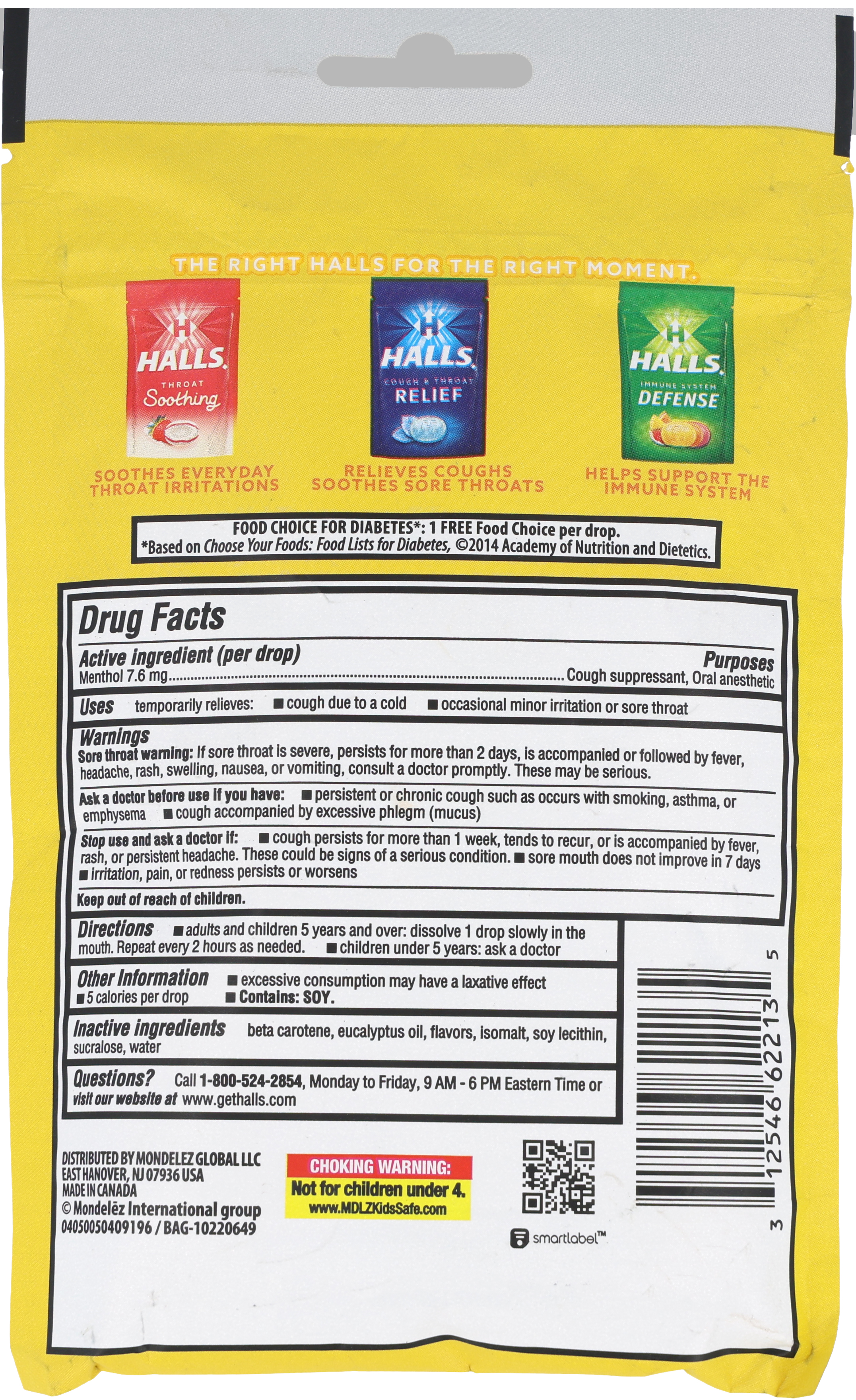 Halls Cough & Throat Relief Menthol Drops Sugar Free Honey Lemon – Image 8