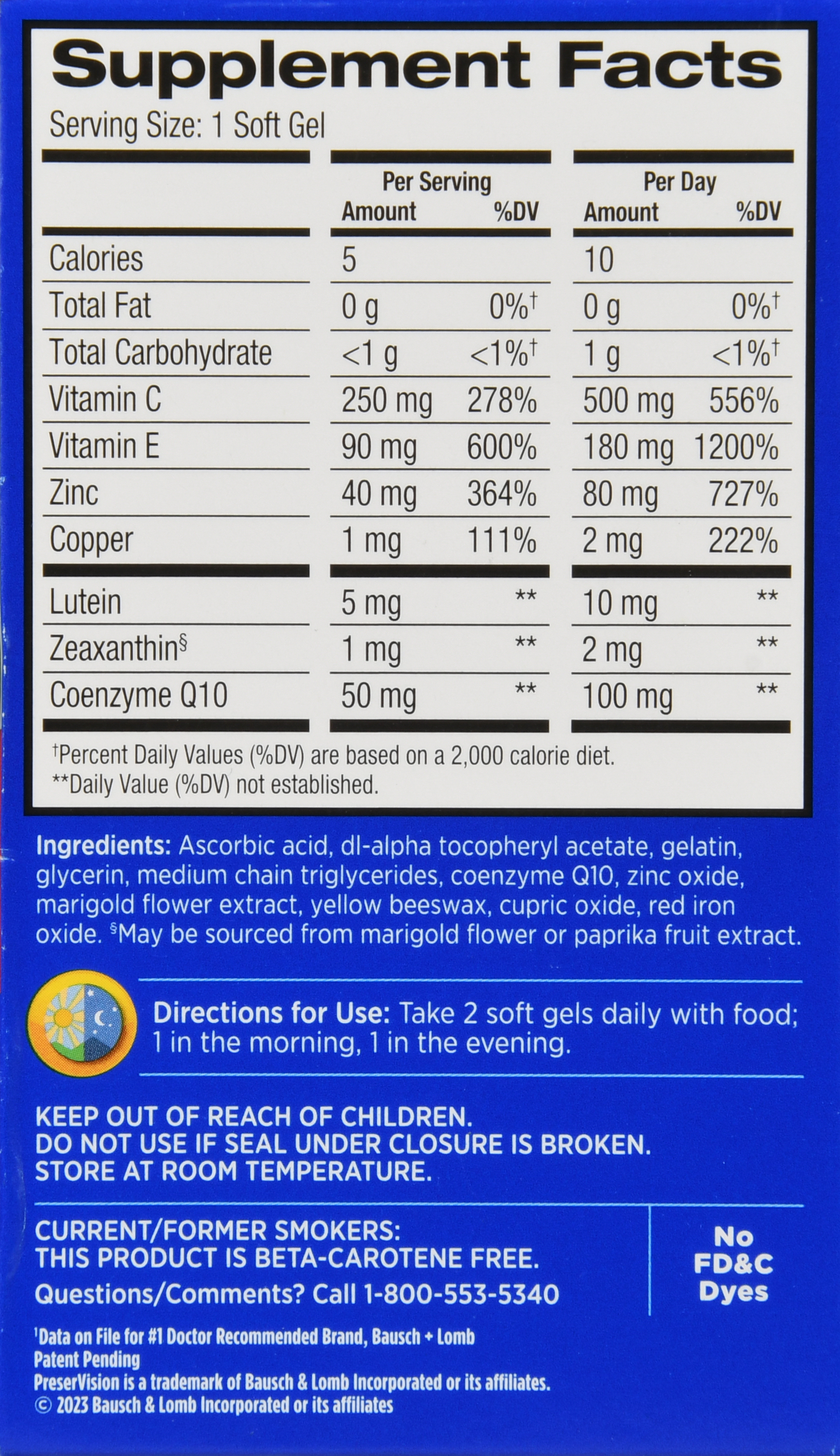 Bausch + Lomb PreserVision AREDS 2 Formula + CoQ10 100 mg Soft Gels – Image 16