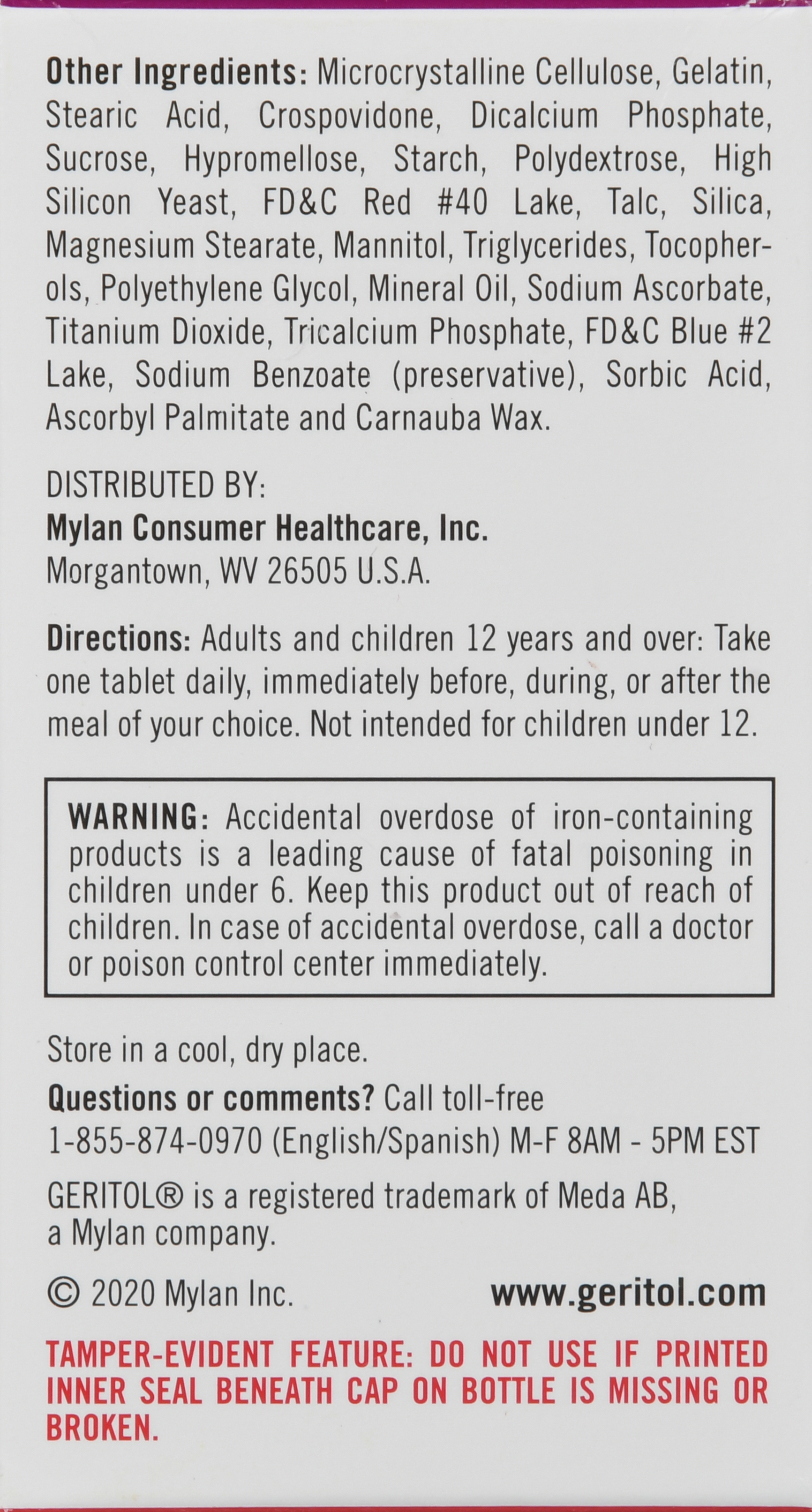 Geritol Nutrition Support Multivitamin/Multimineral Supplement Tablets – Image 13