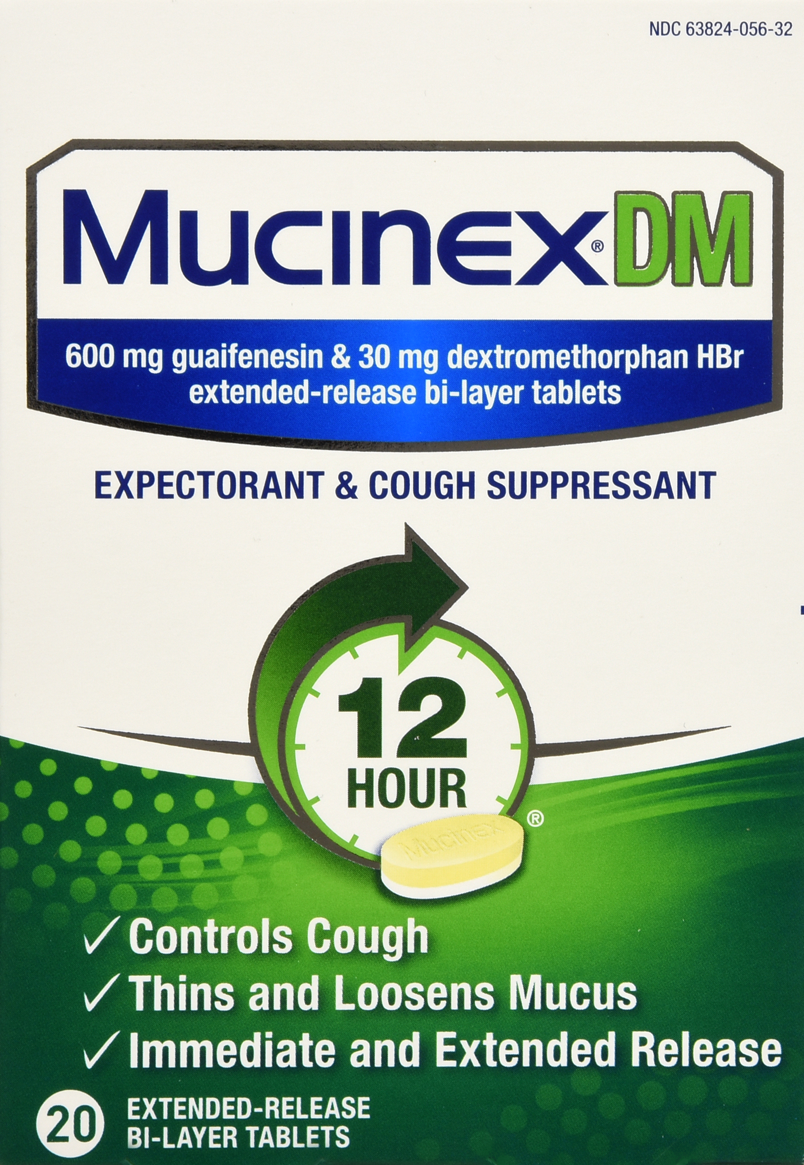 Mucinex DM Expectorant & Cough Suppressant 12 Hour Extended-Release Bi-Layer Tablets – Image 17