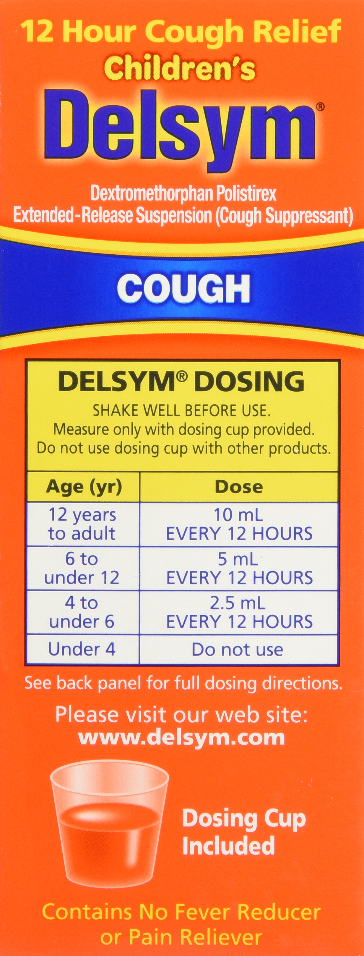Delsym Children's 12 Hour Cough Relief Liquid Orange – Image 18