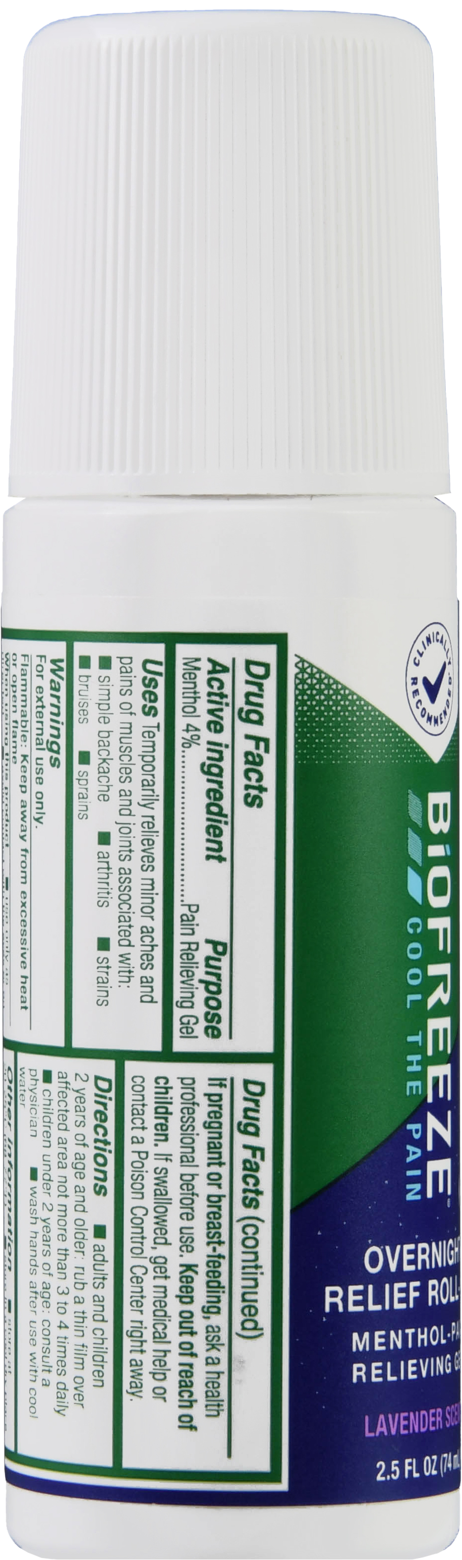 Biofreeze Menthol-Pain Relieving Gel Overnight Relief Roll-On Lavender – Image 15