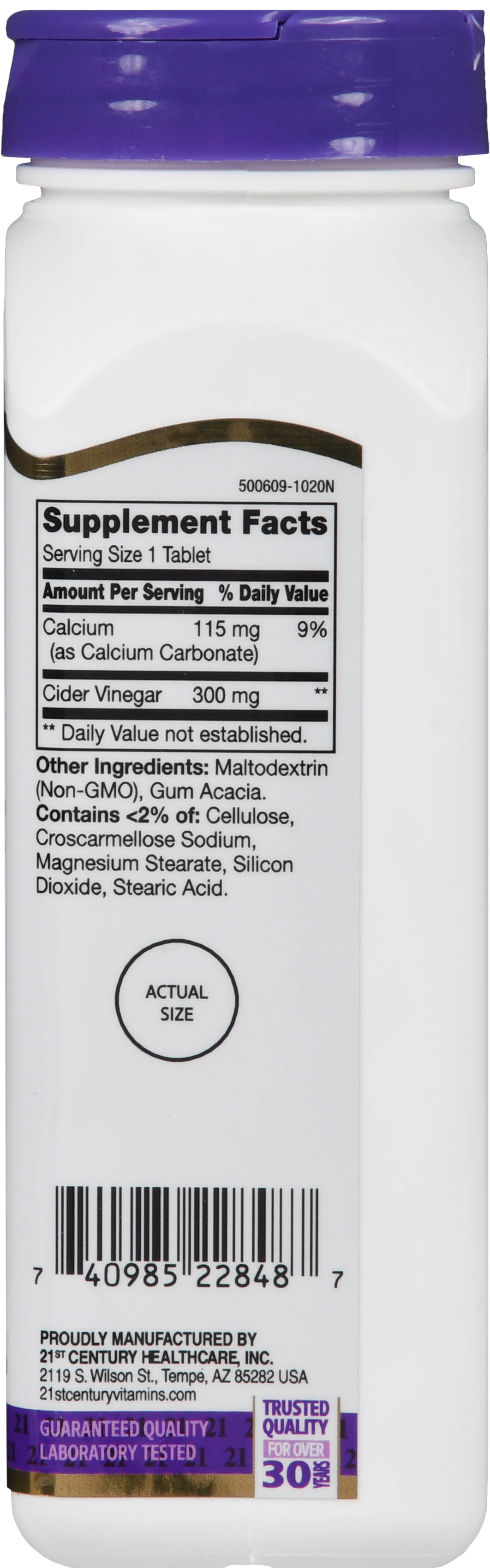 21st Century Apple Cider Vinegar 300 mg Tablets – Image 9