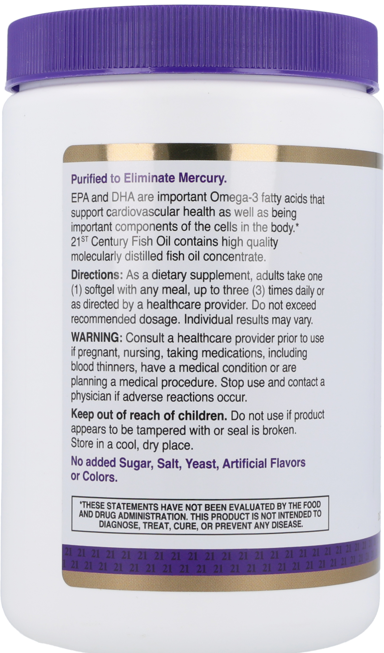 21st Century Fish Oil 1000 mg Omega-3 300 mg Softgels – Image 12