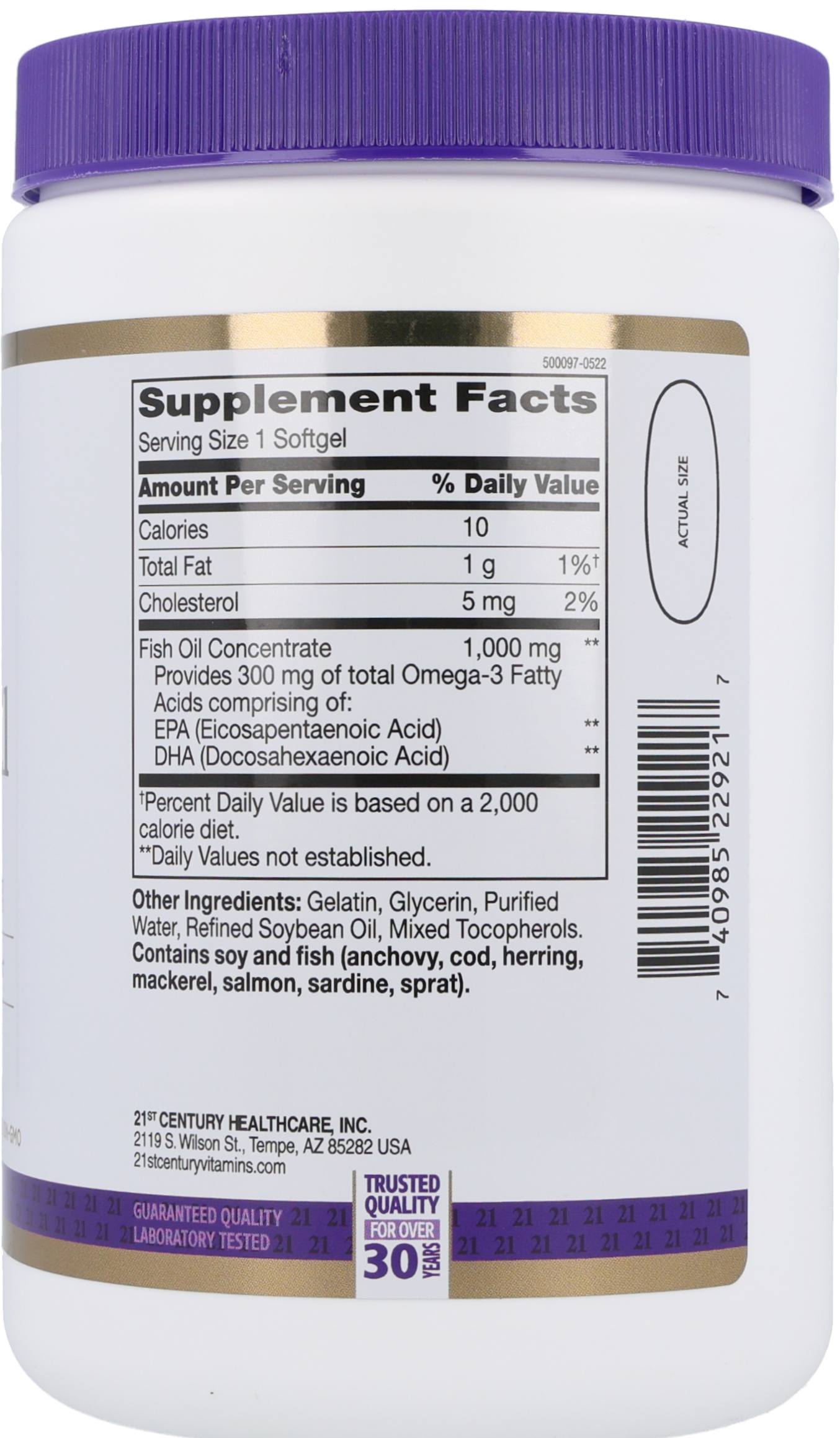 21st Century Fish Oil 1000 mg Omega-3 300 mg Softgels – Image 11