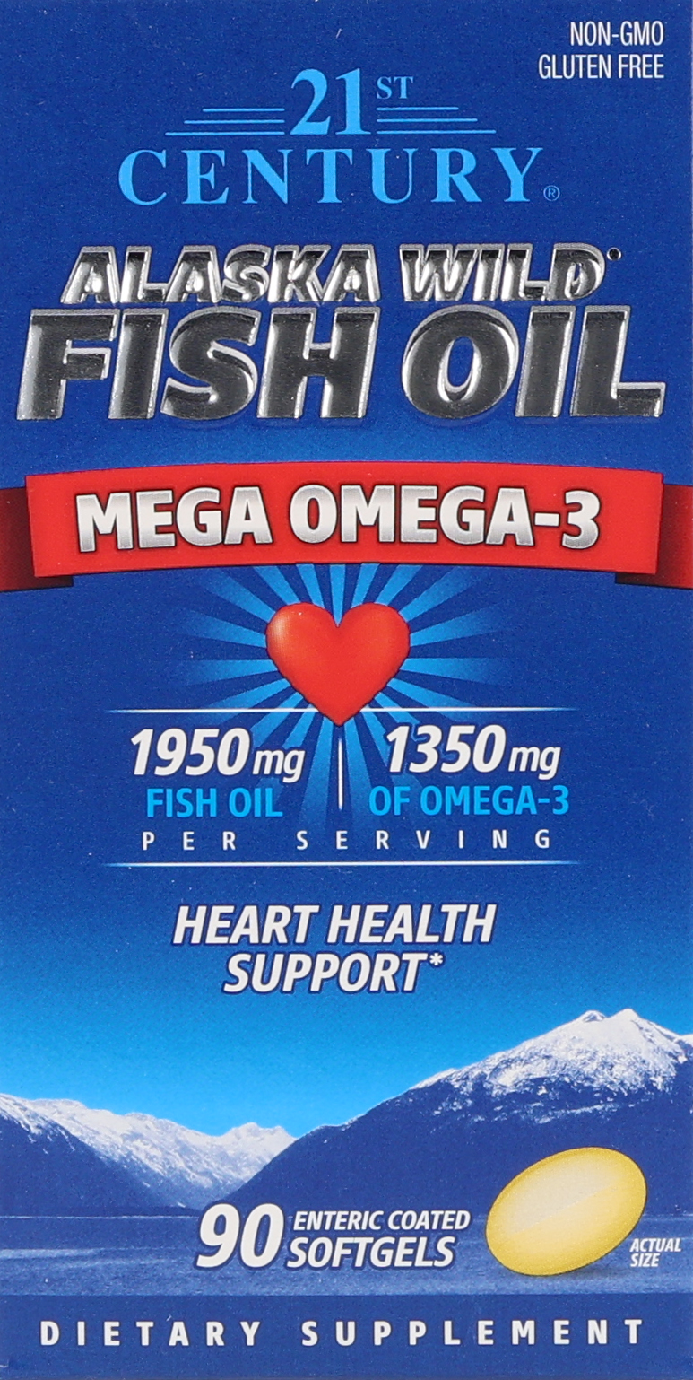 21st Century Alaska Wild Fish Oil Mega Omega-3 Enteric Coated Softgels – Image 19