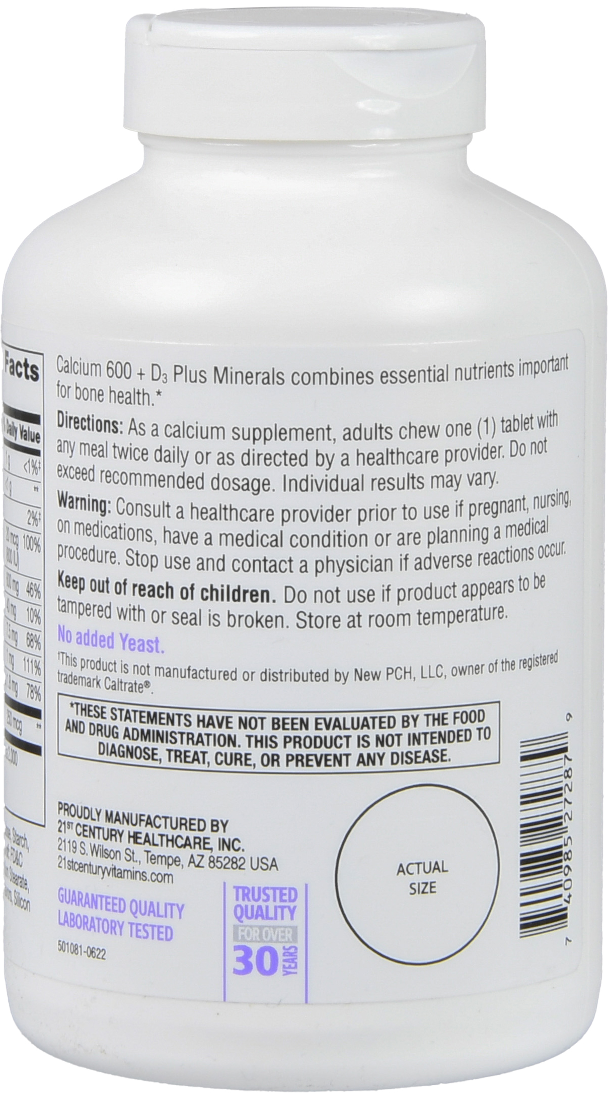 21st Century 600 + D3 Plus Minerals Calcium Chewables Fruit Punch – Image 11