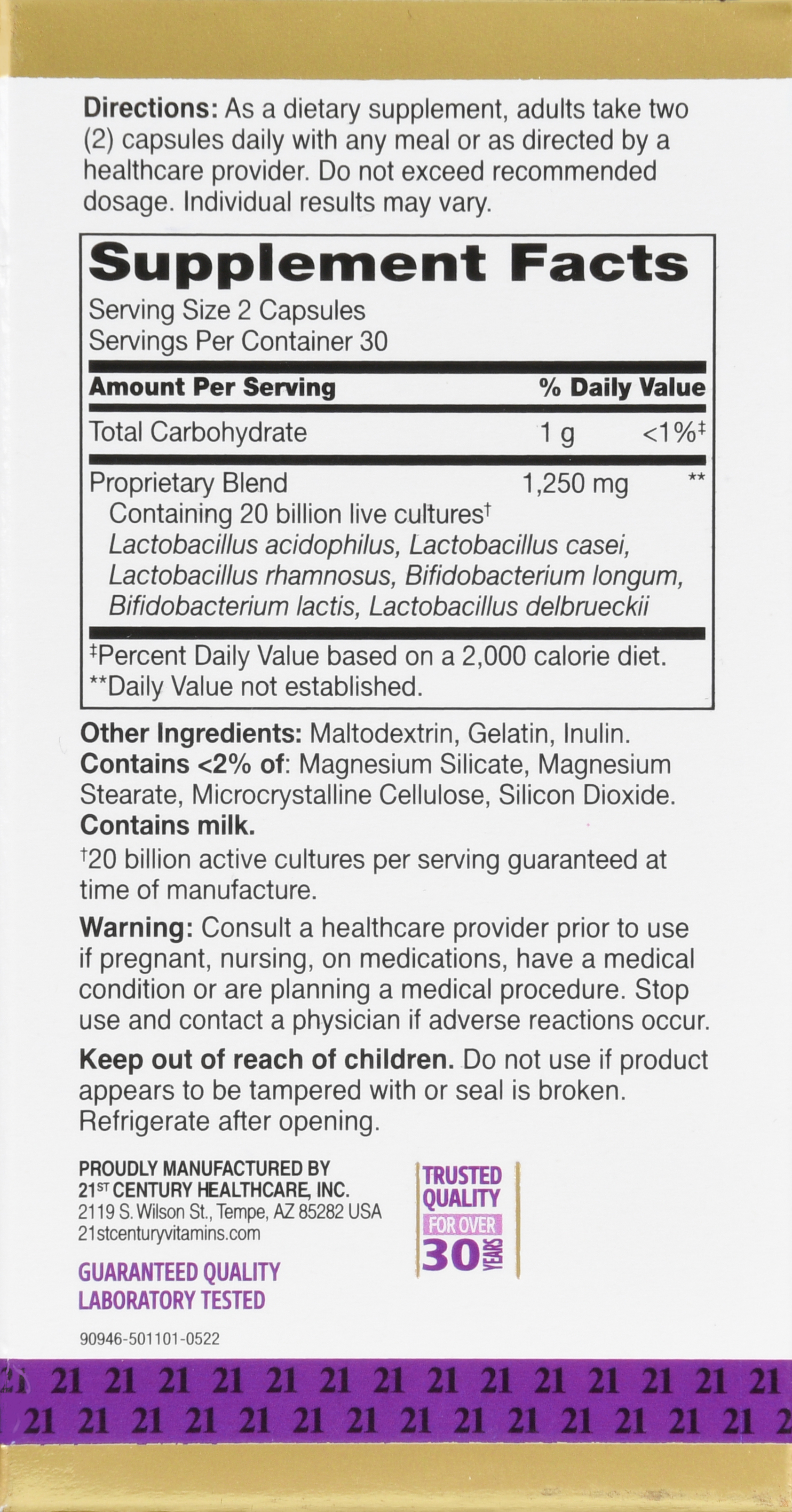 21st Century Advanced Probiotic Capsules Ultra Potency – Image 18