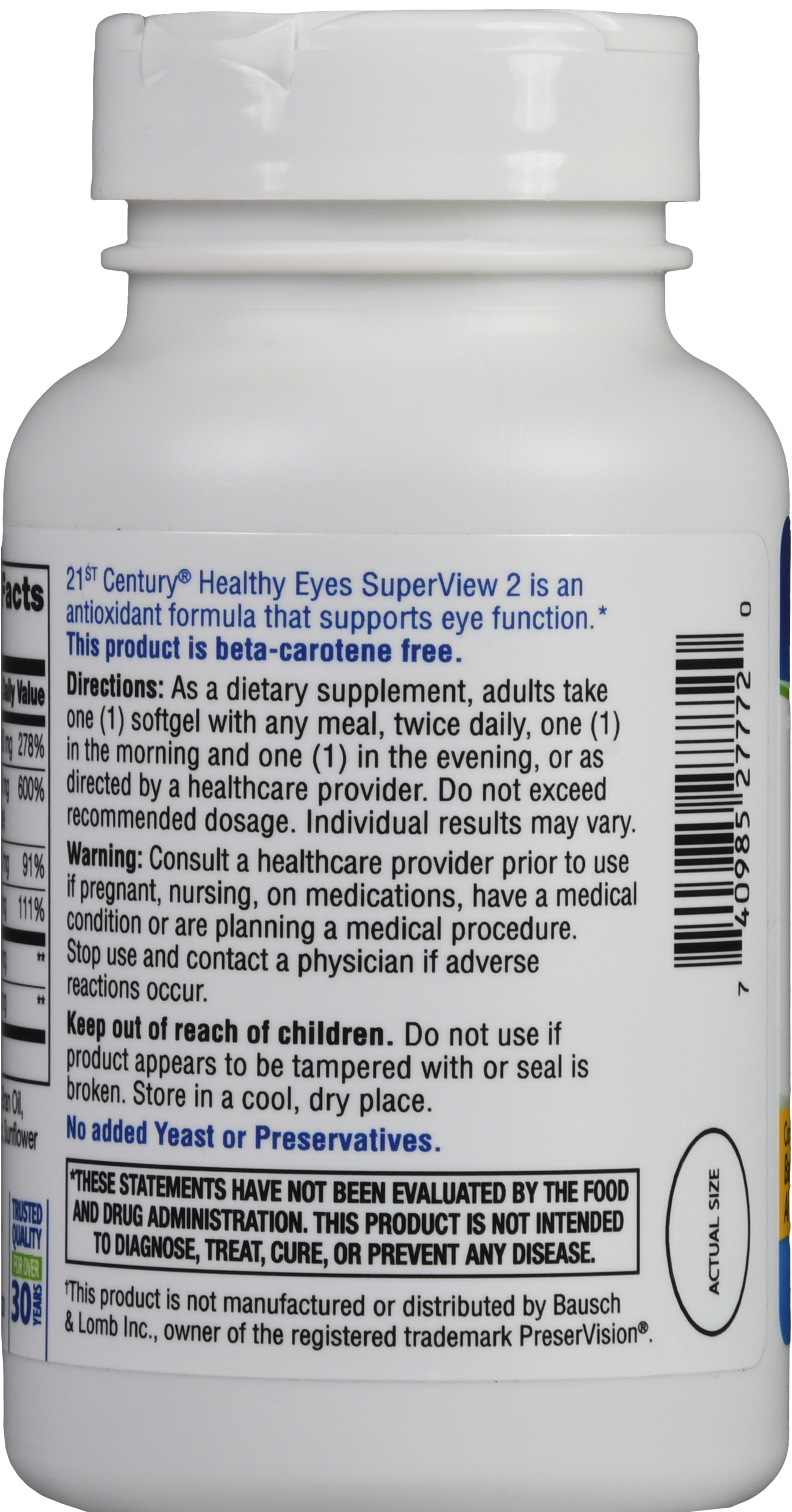 21st Century Healthy Eyes SuperView2 Eye Vitamin And Mineral Supplement Softgels – Image 10