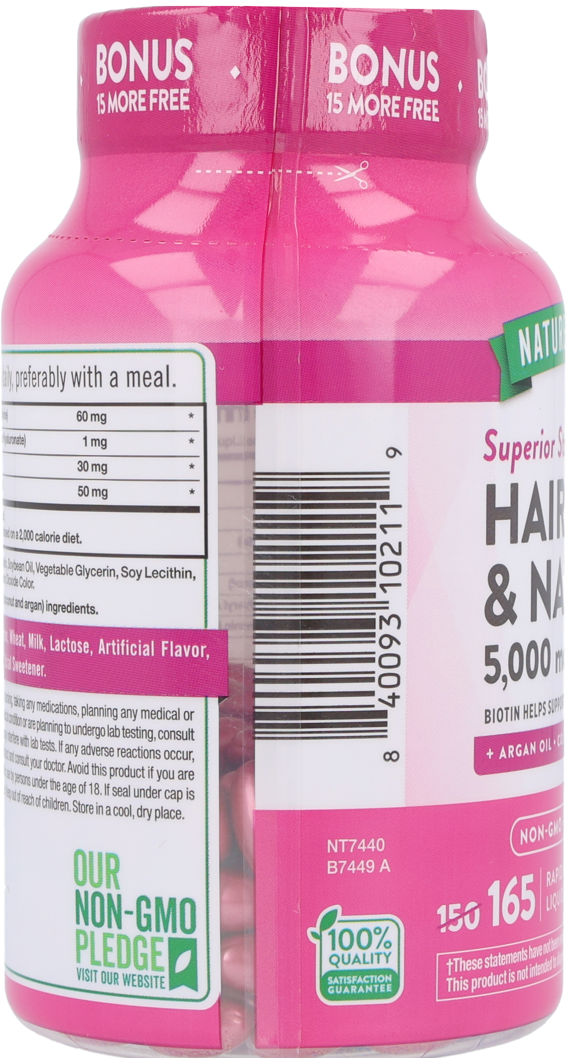 Nature's Truth Hair, Skin & Nails With Biotin 5,000 mcg Rapid Release Liquid Softgels – Image 13
