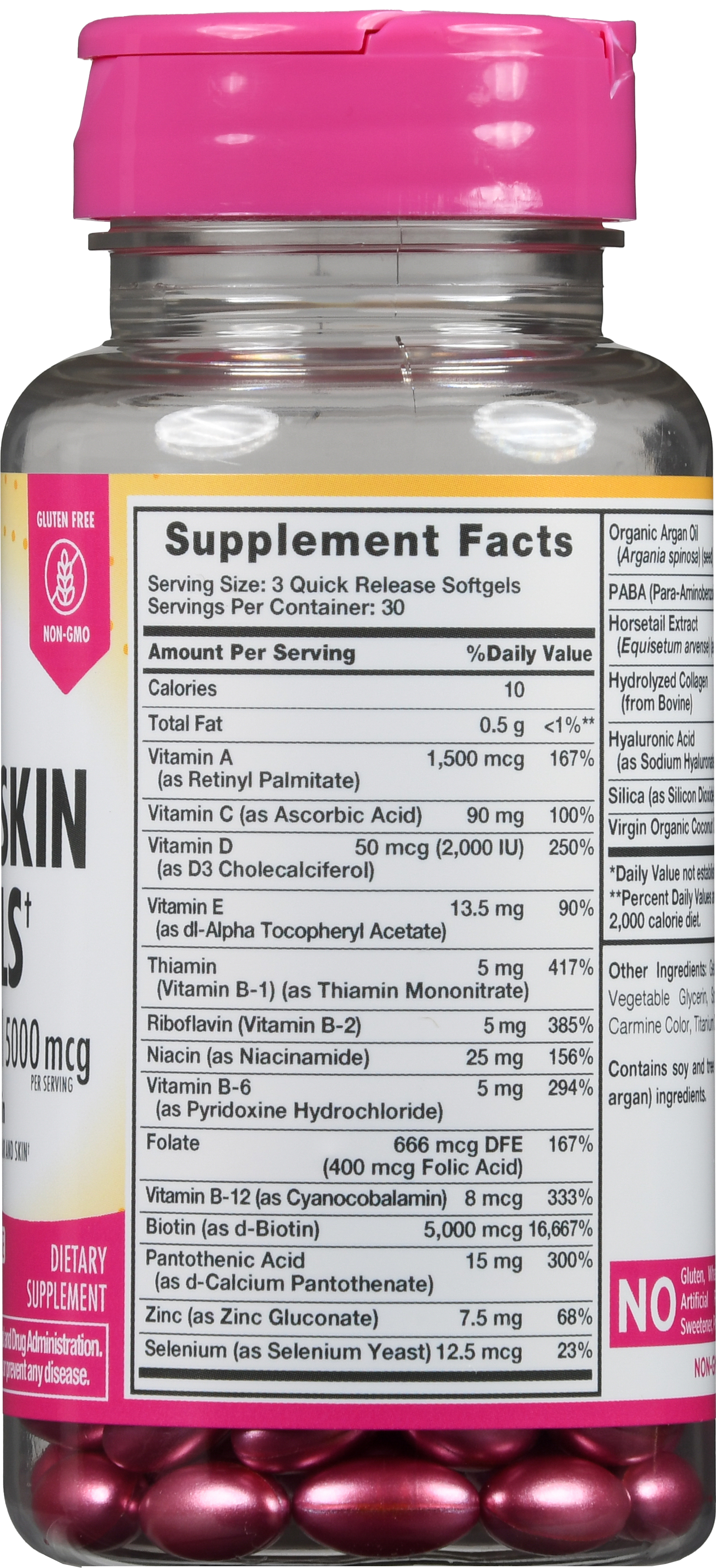 Sundance Hair, Skin & Nails + Biotin 5000 mcg Quick Release Softgels – Image 10