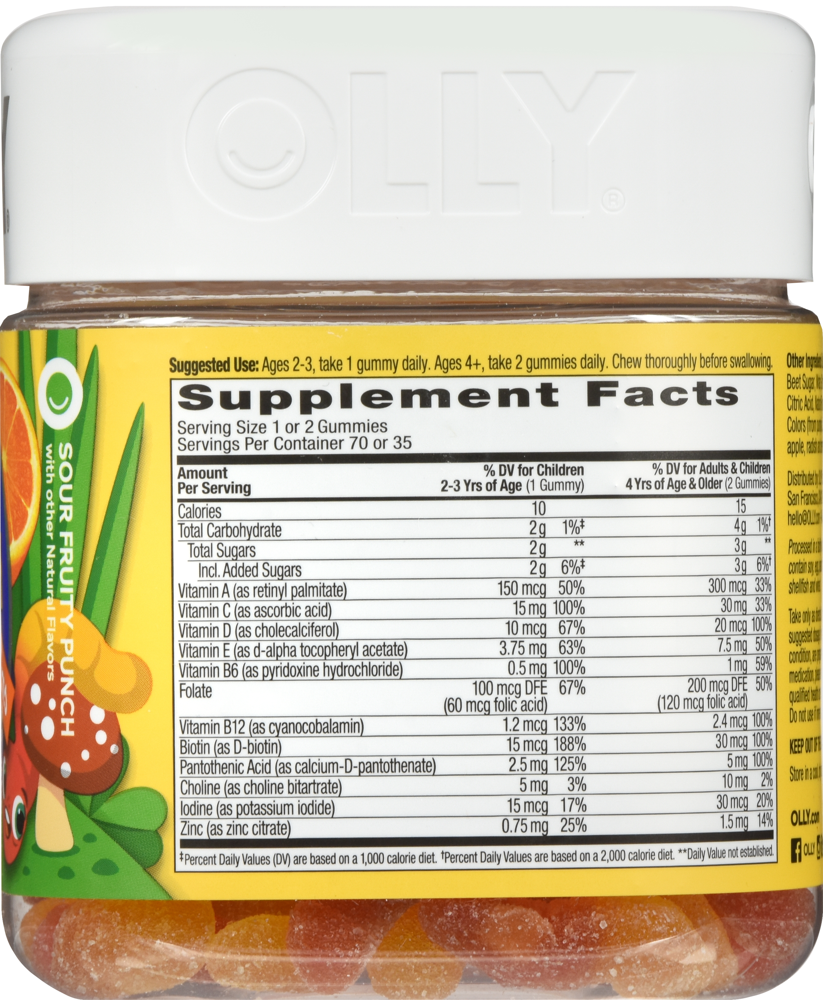 OLLY Kids Multi Gummy Worms Sour Fruity Punch – Image 20