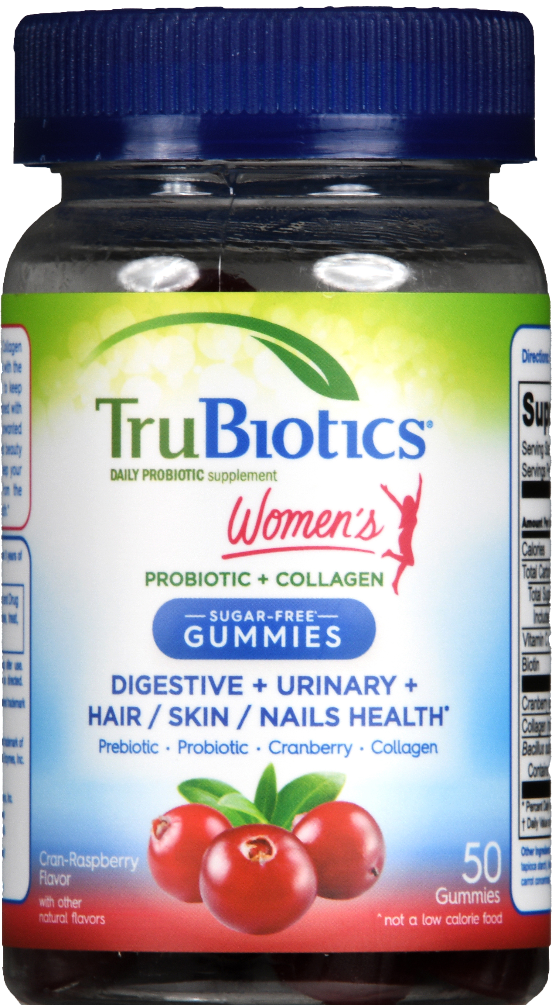 TruBiotics Women's Probiotic + Collagen Digestive + Urinary + Hair/Skin/Nails Health Gummies Sugar-Free Cran-Raspberry – Image 10