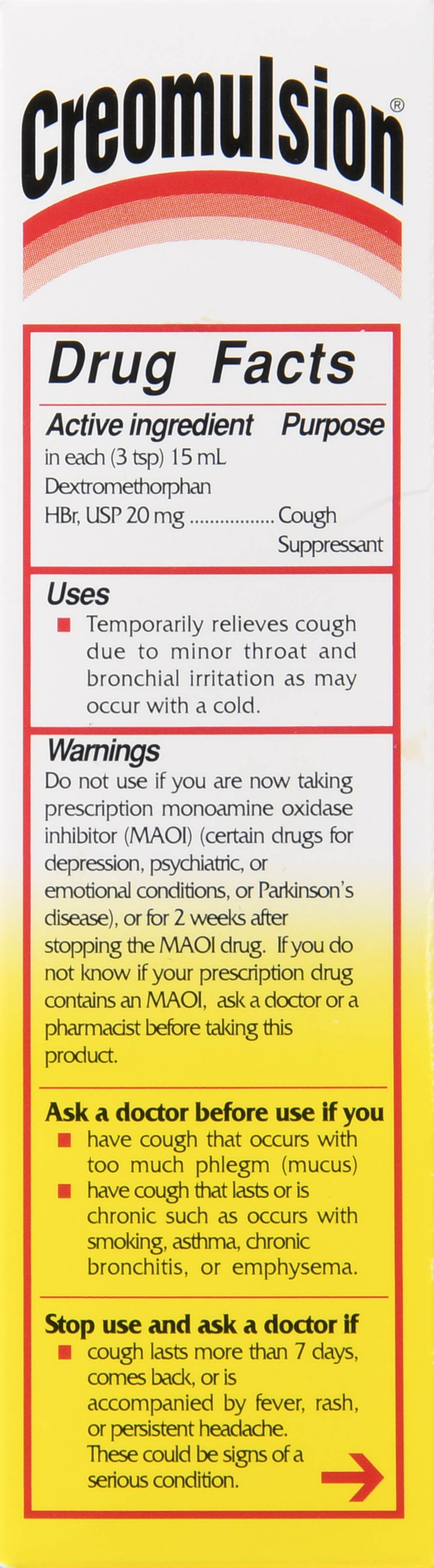 Creomulsion Adult Formula Cough Medicine Liquid – Image 16