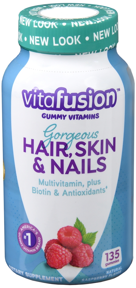 Vitafusion Gorgeous Hair, Skin & Nails Gummy Natural Raspberry
