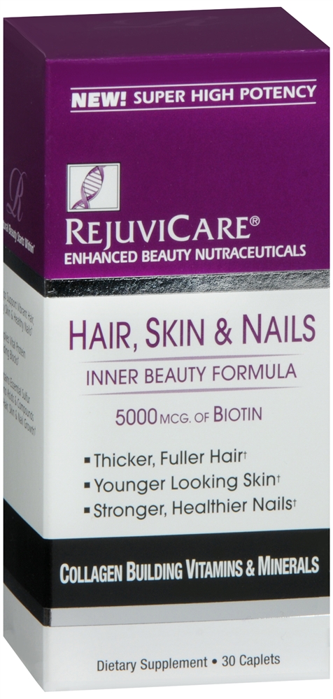 RejuviCare Hair, Skin & Nails 5000 mcg of Biotin Caplets – Image 4