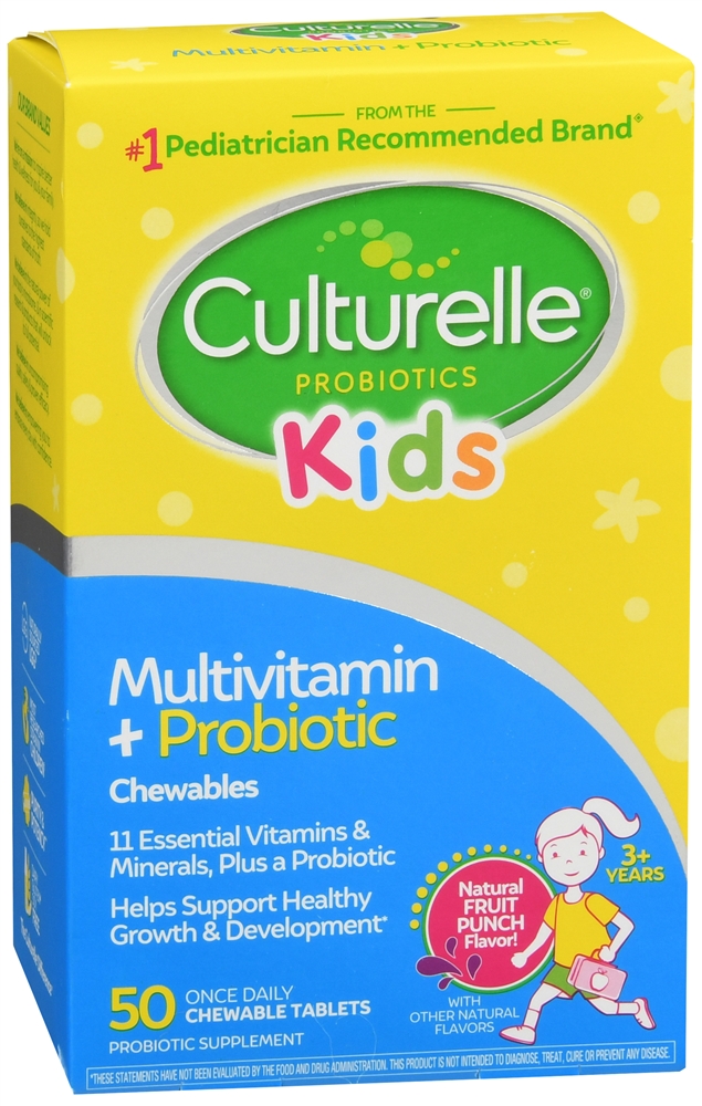 Culturelle Kids Multivitamin + Probiotic Chewable Tablets Natural Fruit Punch – Image 5
