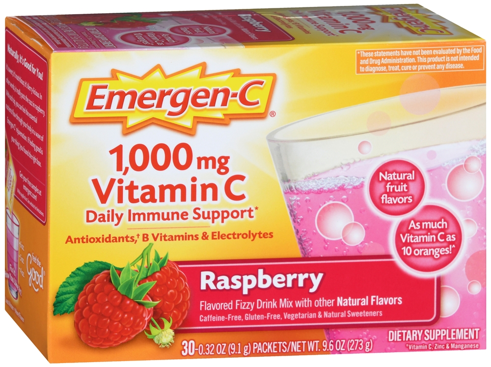 Emergen-C Daily Immune Support 1,000 mg Vitamin C Fizzy Drink Mix Packets Raspberry – Image 3