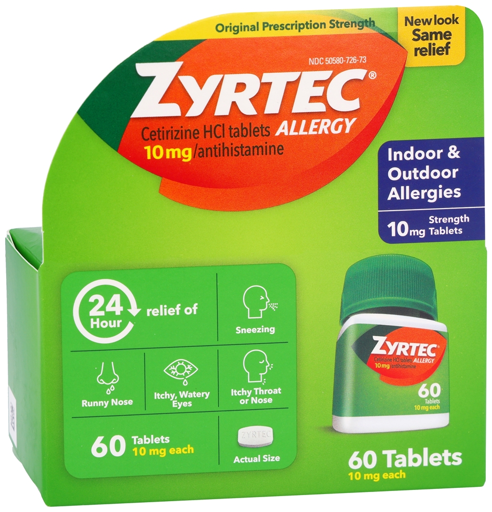 Zyrtec Allergy Cetirizine HCI 10 mg 24 Hour Tablets
