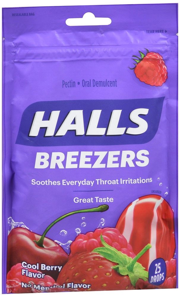 Halls Breezers Pectin Drops Cool Berry
