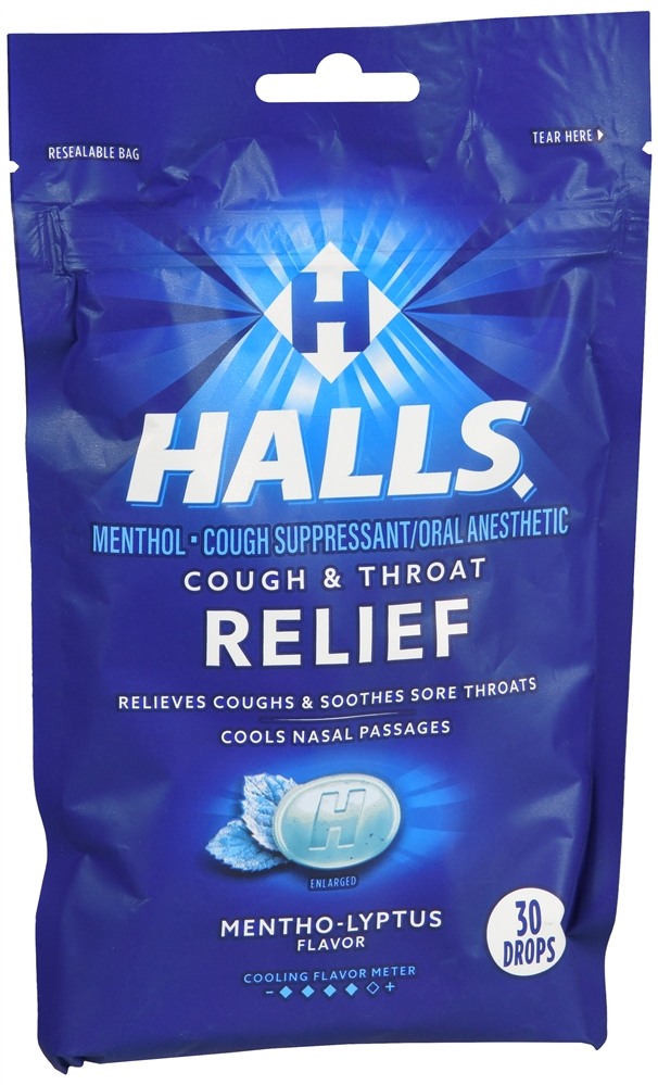 Halls Cough & Throat Relief Drops Mentho-lyptus
