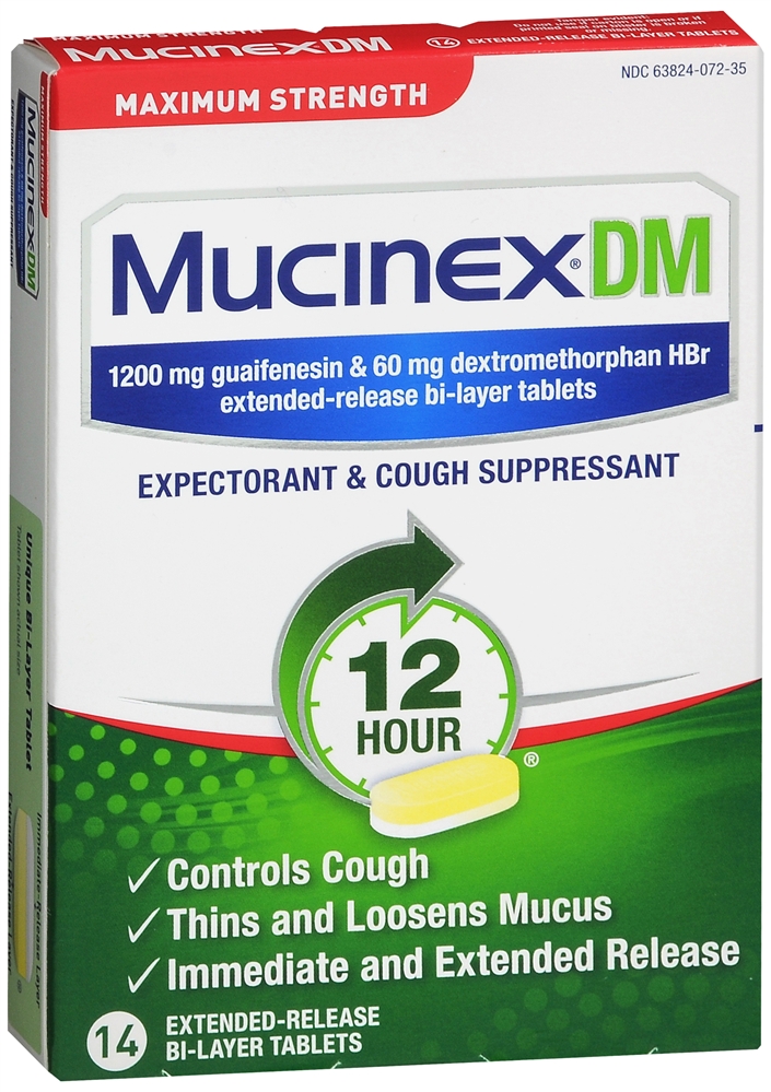 Mucinex DM Expectorant & Cough Suppressant 12 Hour Extended-Release Bi-Layer Tablets Maximum Strength