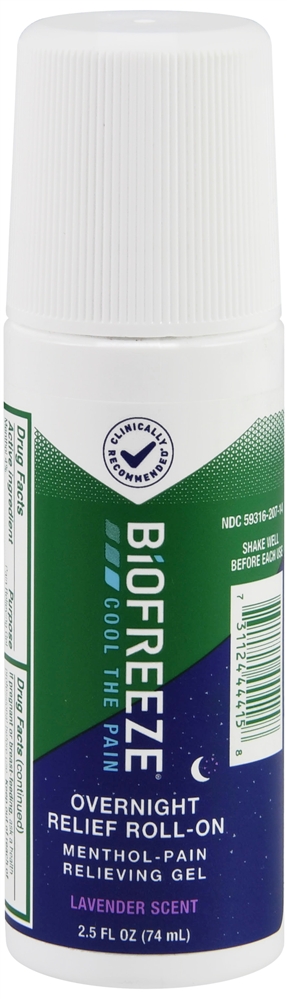 Biofreeze Menthol-Pain Relieving Gel Overnight Relief Roll-On Lavender