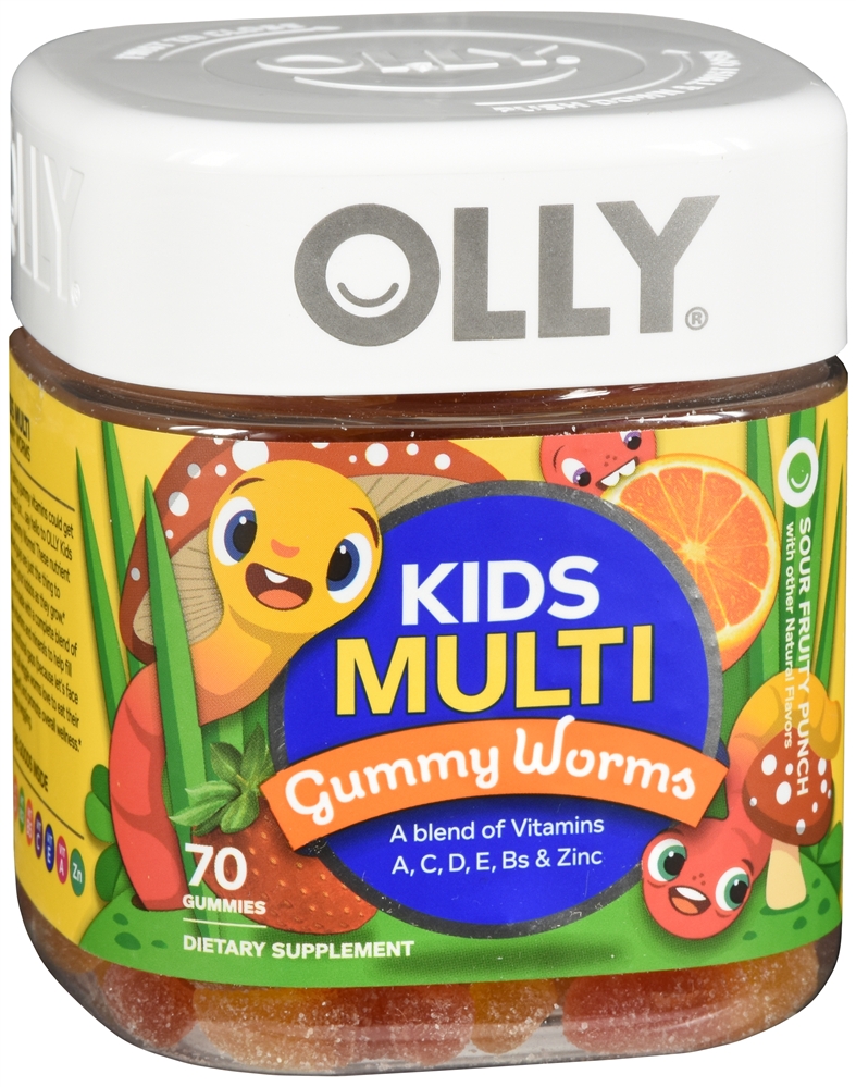 OLLY Kids Multi Gummy Worms Sour Fruity Punch – Image 2