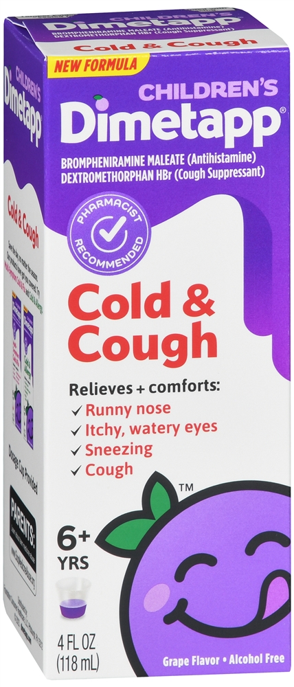 Dimetapp Children's Cold & Cough Liquid Grape 4OZ